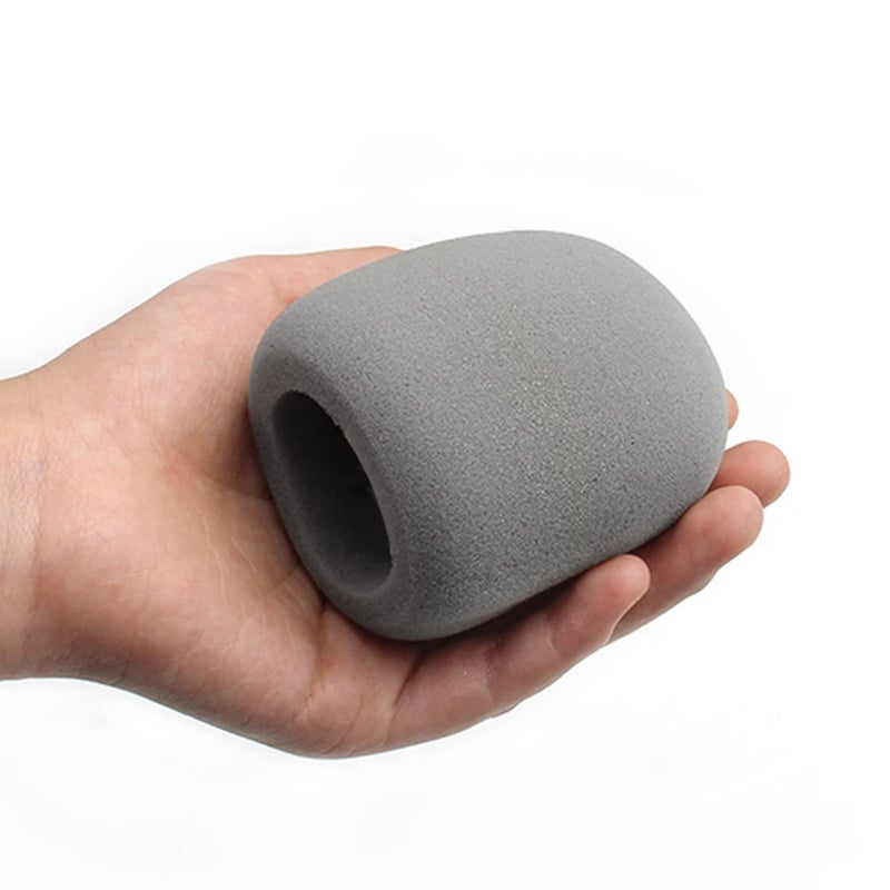 Fielect 5Pcs Microphone Cover Sponge Foam Mic Cover Handheld Microphone Windscreen Shield Protection Micro Foam Filter Gray for KTV Broadcasting - Image 3